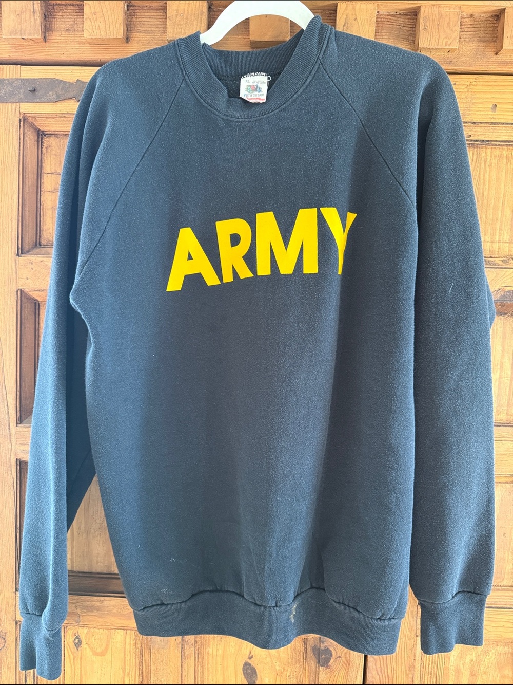 Vintage Black Sweatshirt with Yellow ARMY Logo